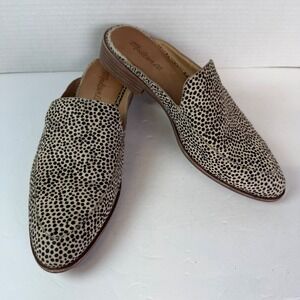 Madewell Gemma Mules Spotted Calf Hair Animal Print Pointed Toe Flats  Size 9